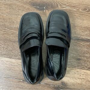 Zara womens black chunky loafers 39